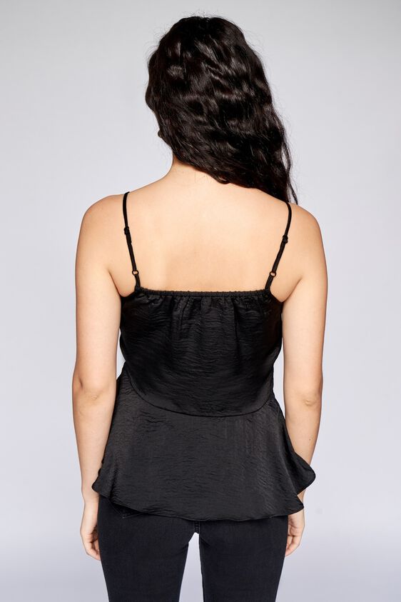 6 - Black Solid Peplum Top, image 6