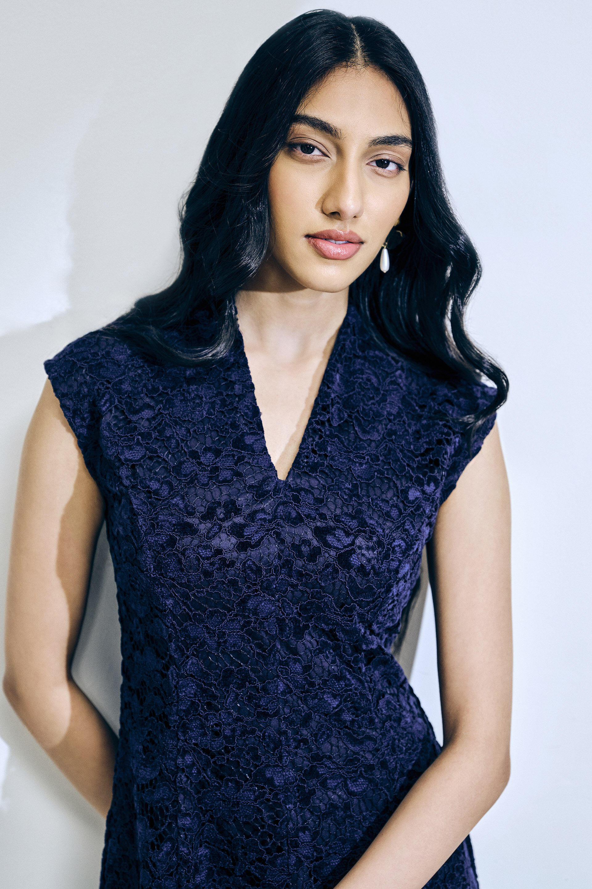 Blue Garden Lace Dress, Navy, image 5