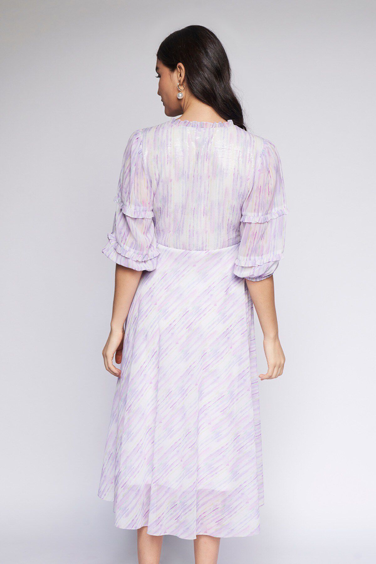 5 - Multi Color Stripes Flared Dress, image 5