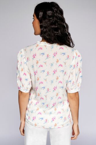 4 - White Floral Shirt Style Top, image 5