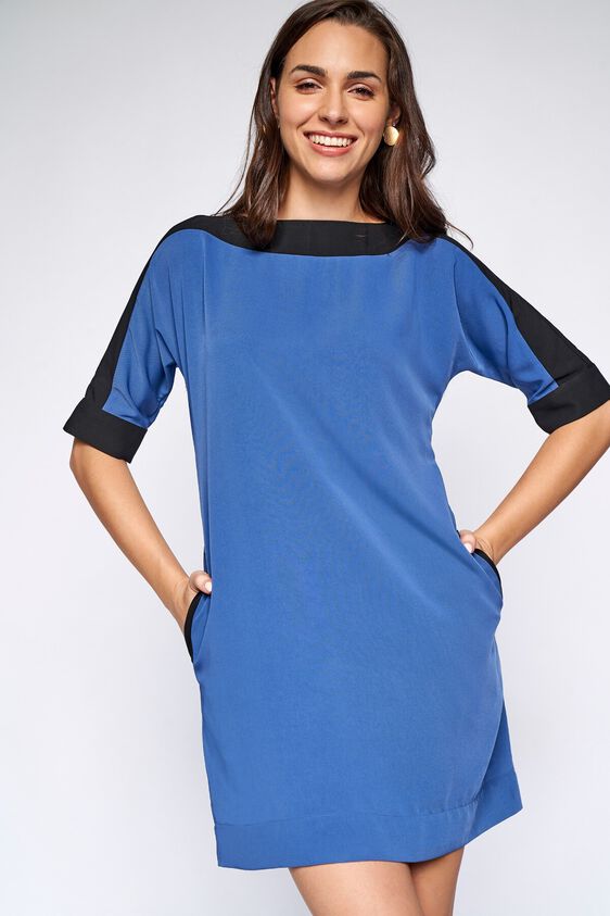 2 - Blue Colorblocked Dress, image 2