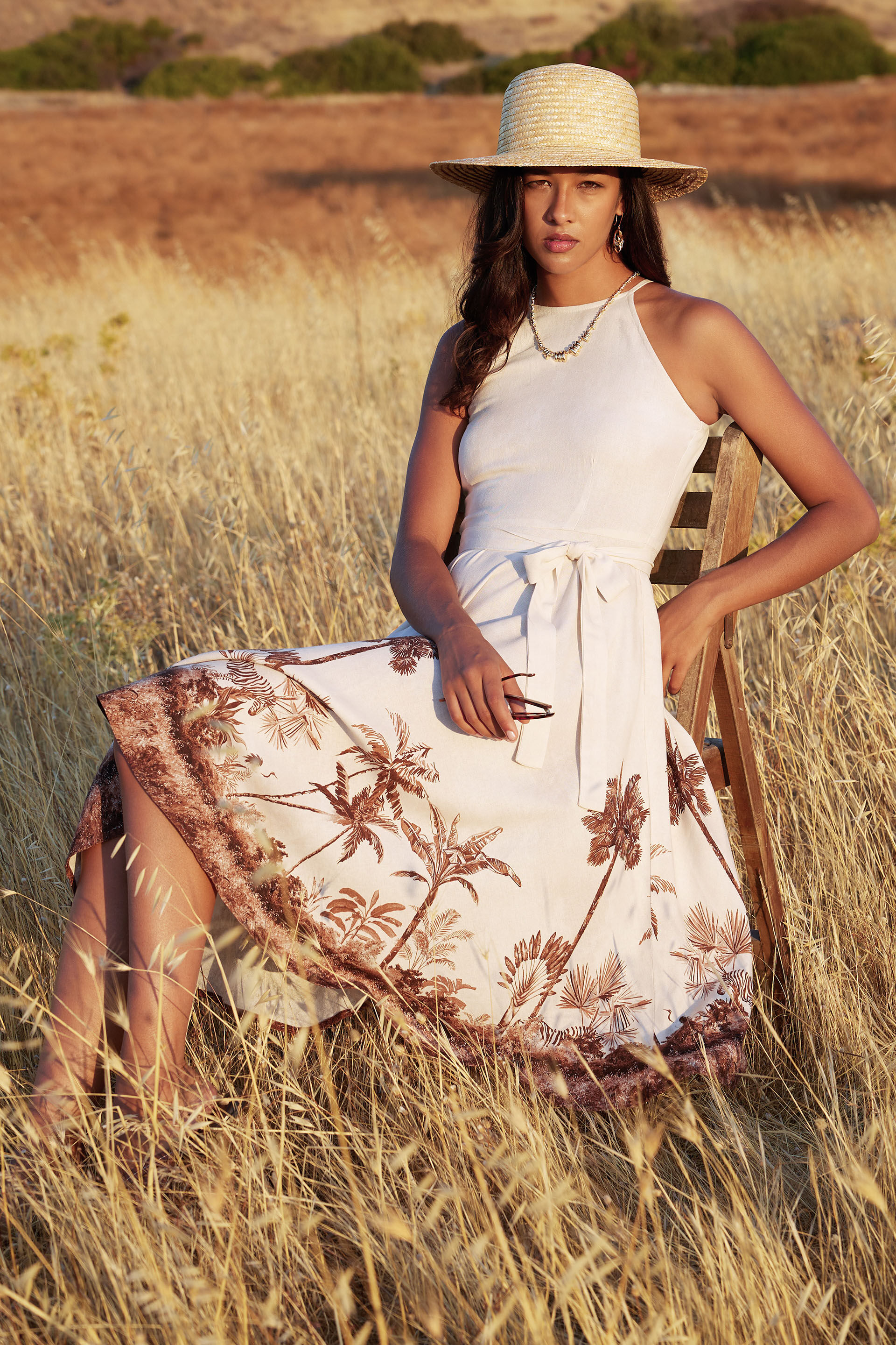 Shyla Printed Dress, Beige, image 1