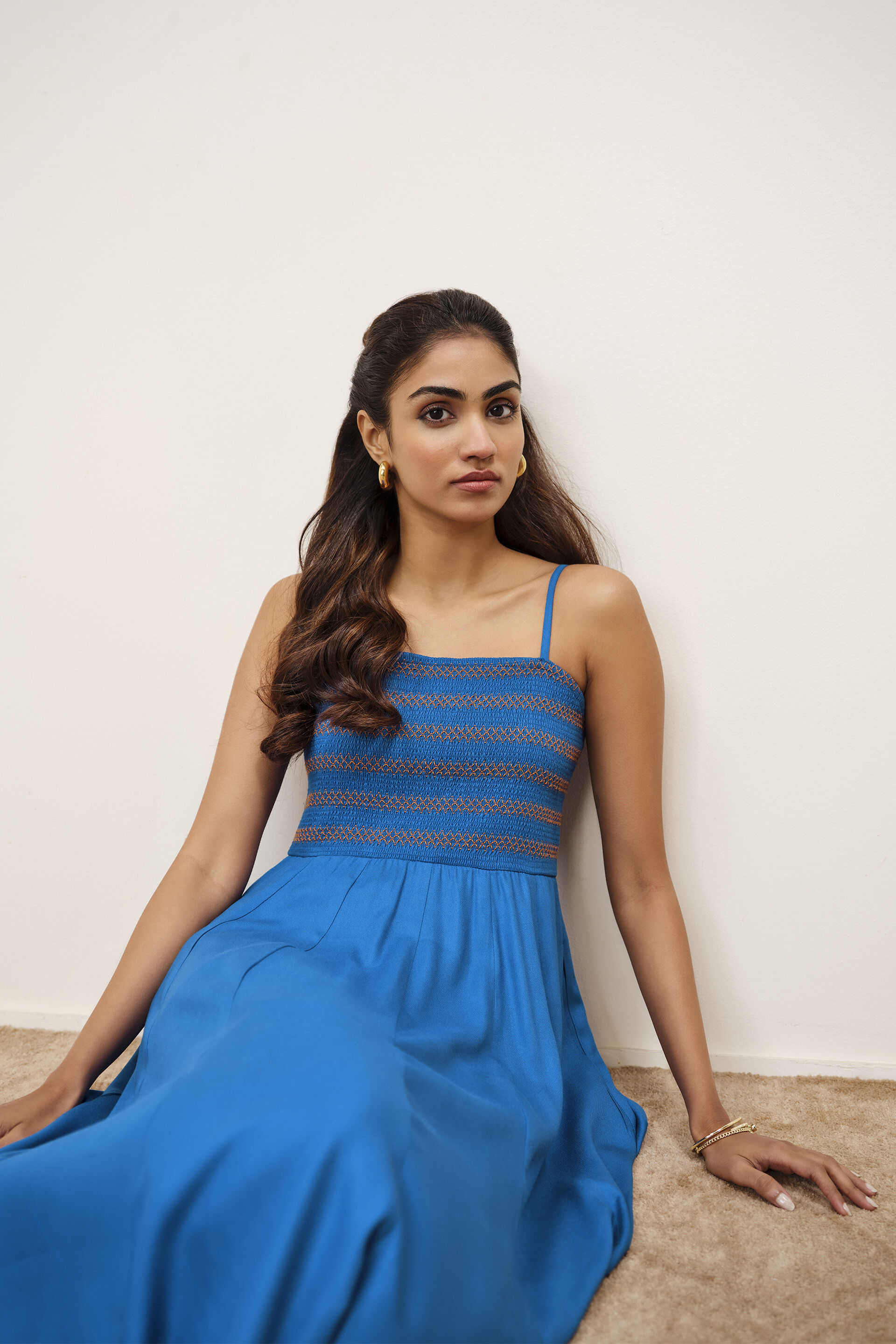 Cobalt Blue Midi Dress, Blue, image 5