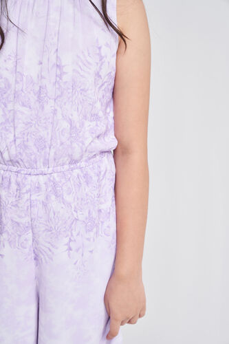 Lilac Floral Flared Jump Suit, Lilac, image 6