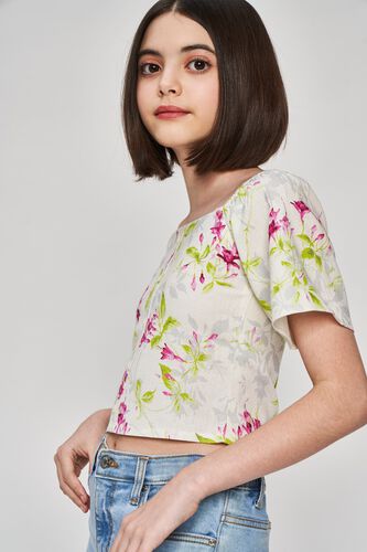 9 - White Floral Printed A-Line Top, image 9