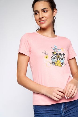 1 - Pink Graphic Straight Top, image 1