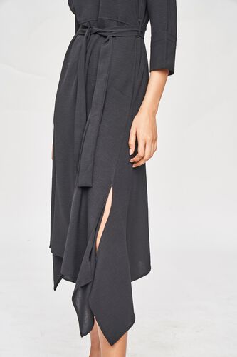 6 - Black Solid A-Line Dress, image 6