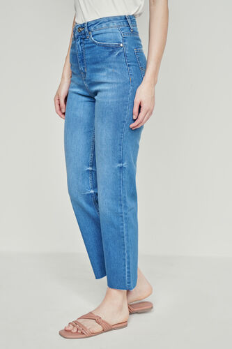 Medium Blue Solid Straight Bottom, Blue, image 2
