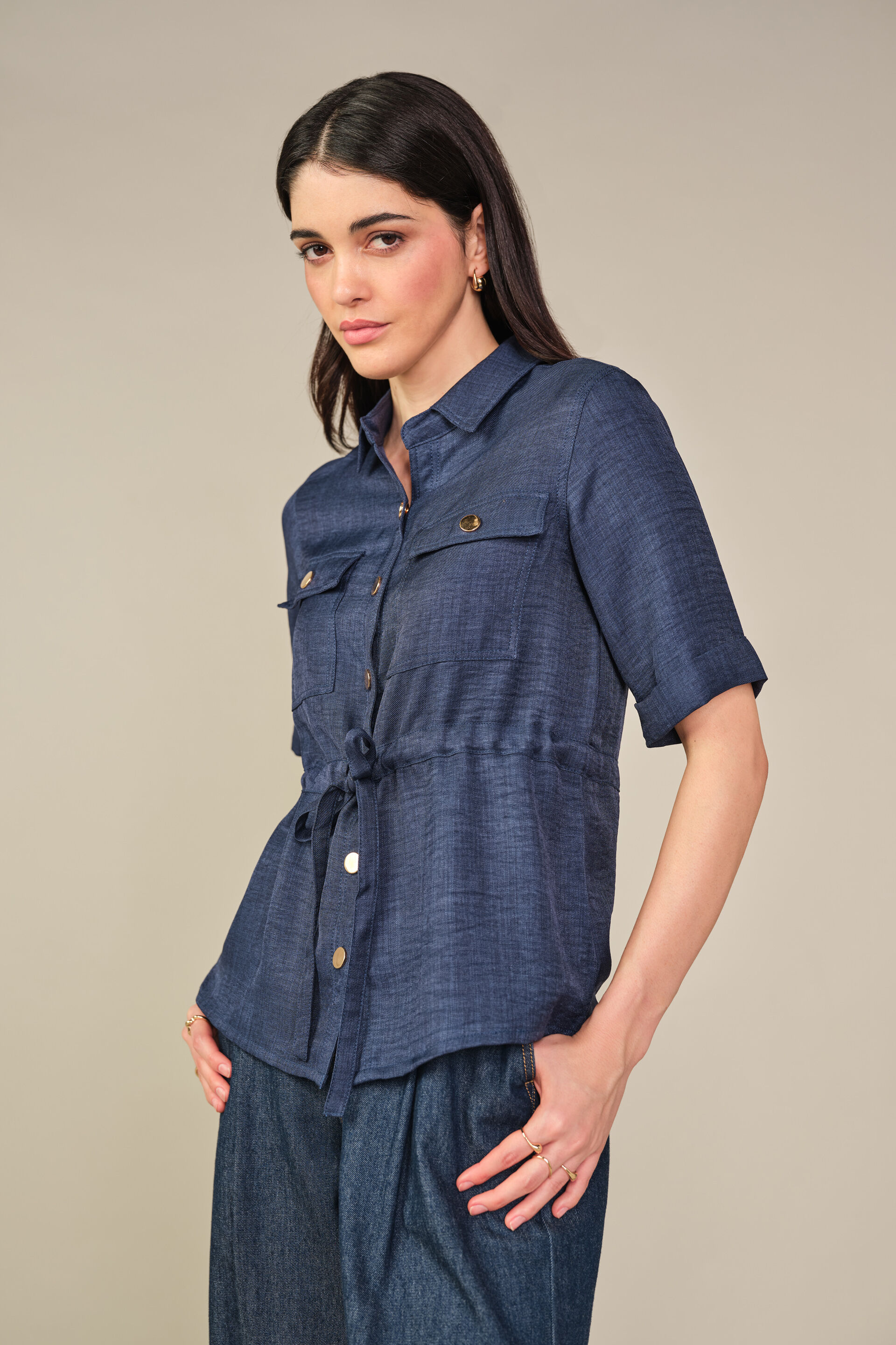 Elin Ecru Blue Shirt, Blue, image 4