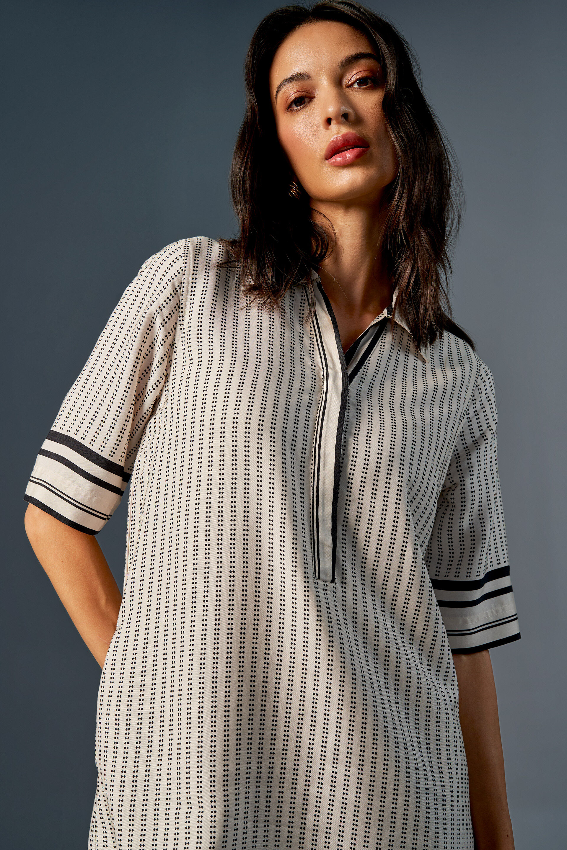 Print Play Shift Dress, Cream, image 3