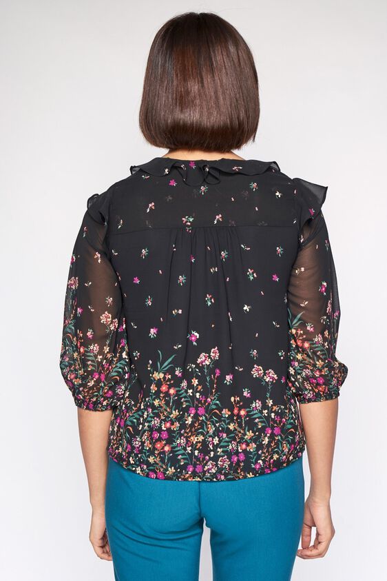 5 - Black Floral A-Line Top, image 5