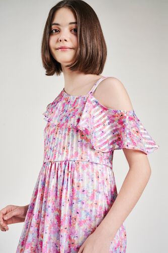 8 - Multi Color Floral Printed Fit And Flare Dress, image 8