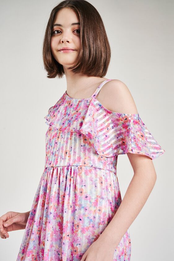 8 - Multi Color Floral Printed Fit And Flare Dress, image 8
