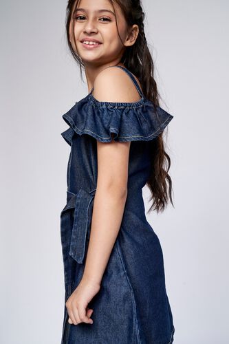 4 - Indigo Solid Straight Dress, image 4