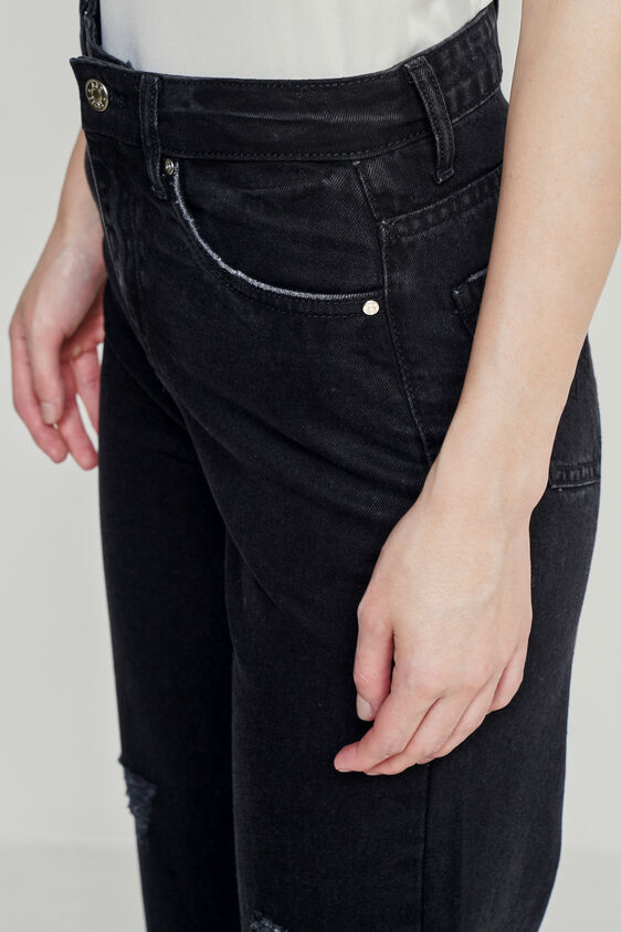 Black Solid Straight Bottom, Black, image 5
