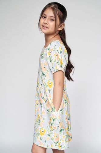 4 - Ecru Floral Fit and Flare Dress, image 4