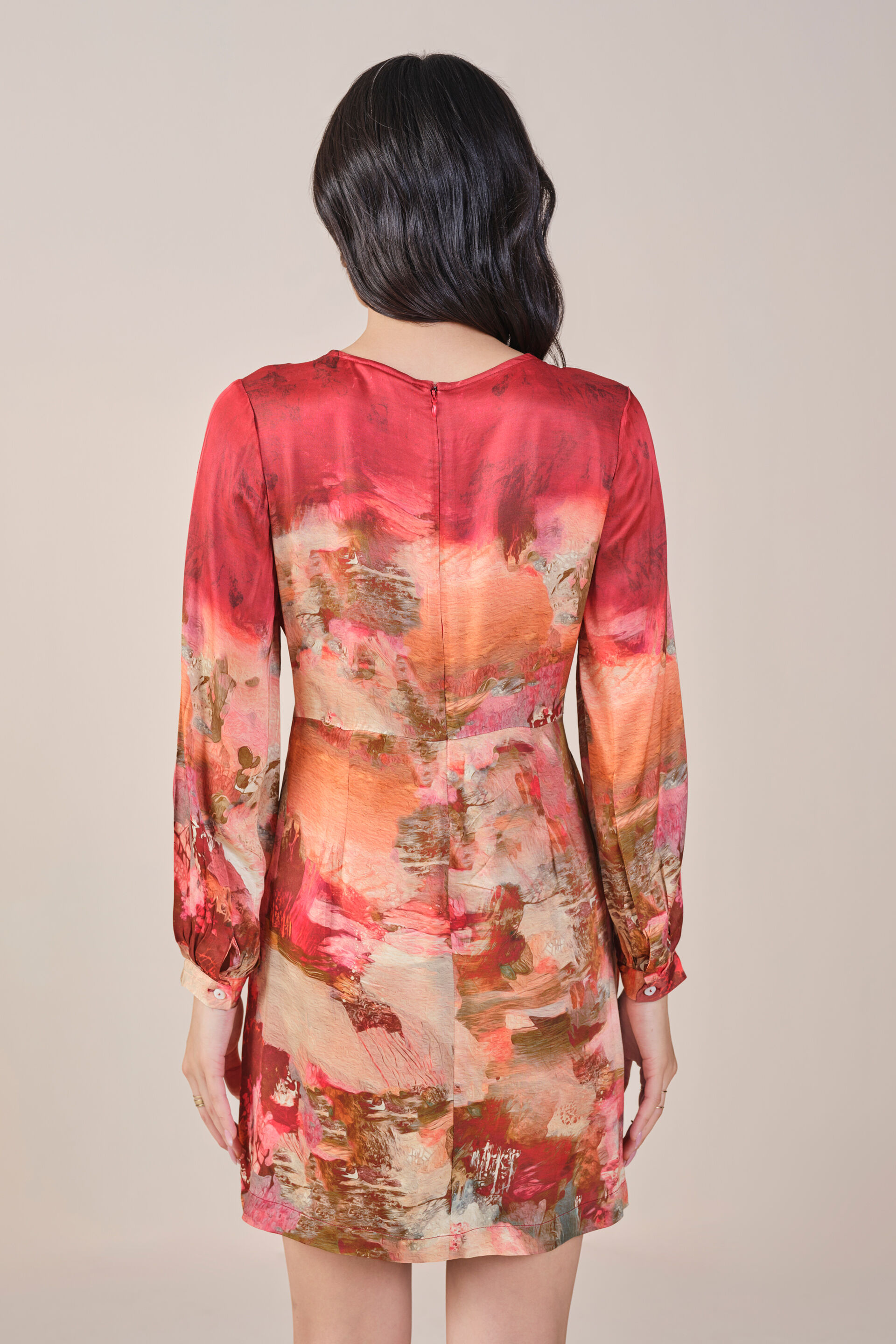 Amber Viscose Dress, Rust, image 4