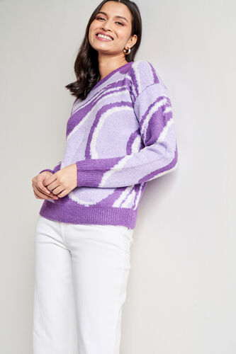 Purple Solid Straight Top, Purple, image 4