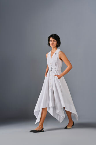 Frolic Summer Cotton Dress, White, image 2