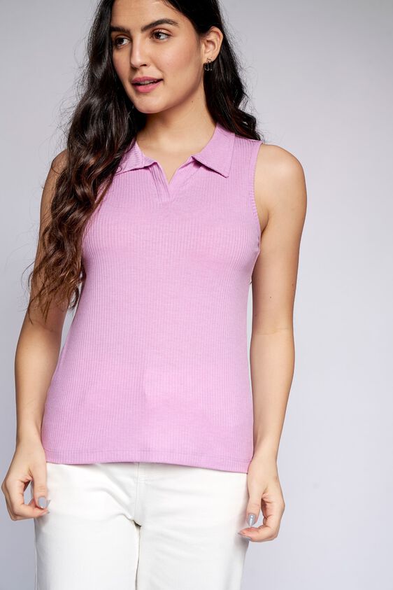 3 - Lilac Solid Shirt Style Top, image 3