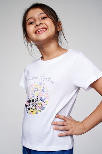 1 - White Graphic Straight Top, image 1