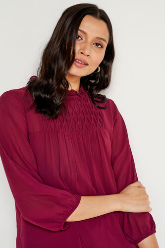 Maroon Solid Straight Top, Maroon, image 5
