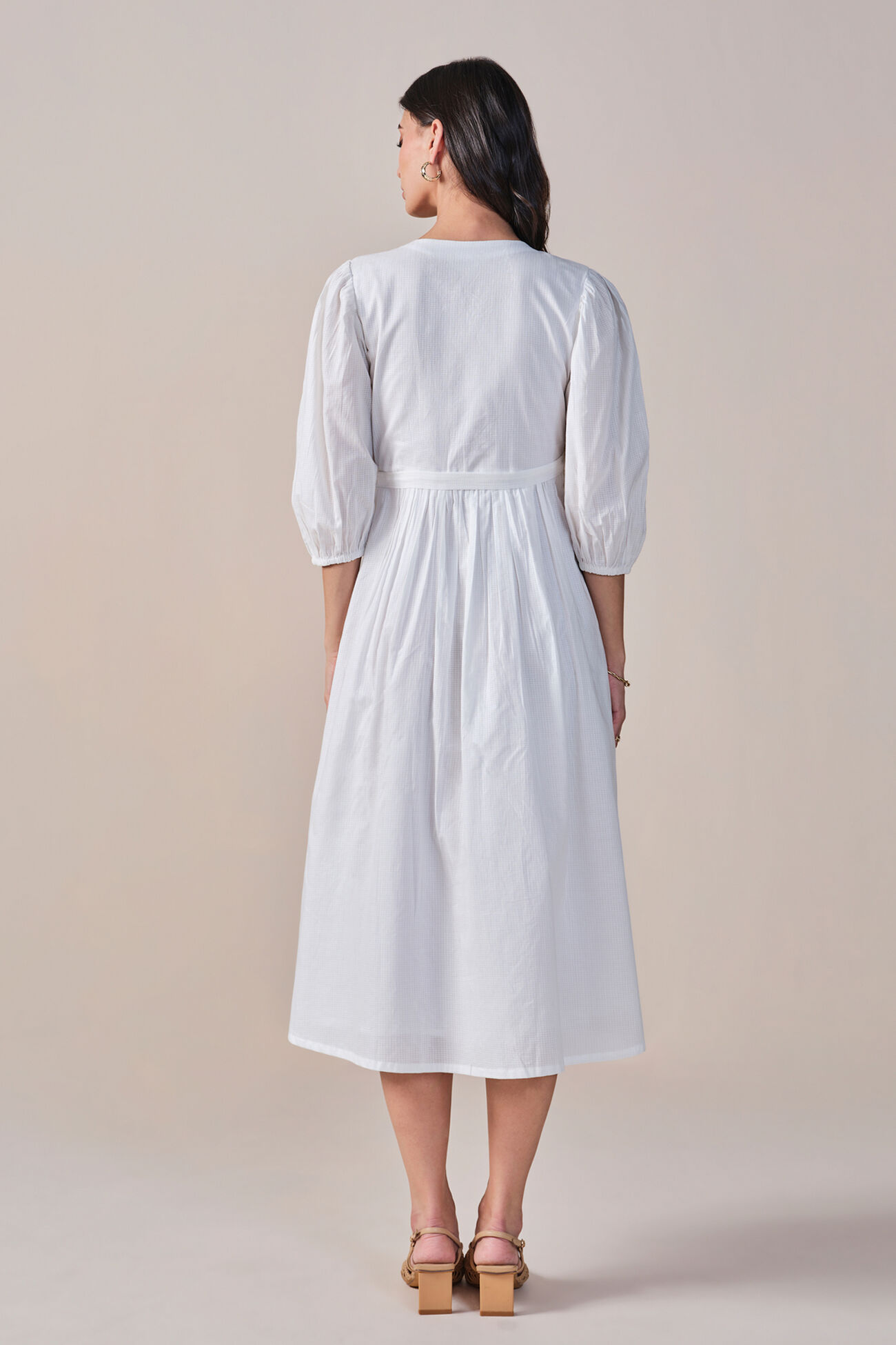City Muse Cotton Dress, White, image 6