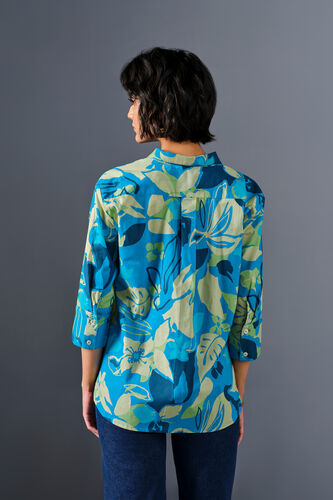 Coral Reef Cotton Shirt, Blue, image 8