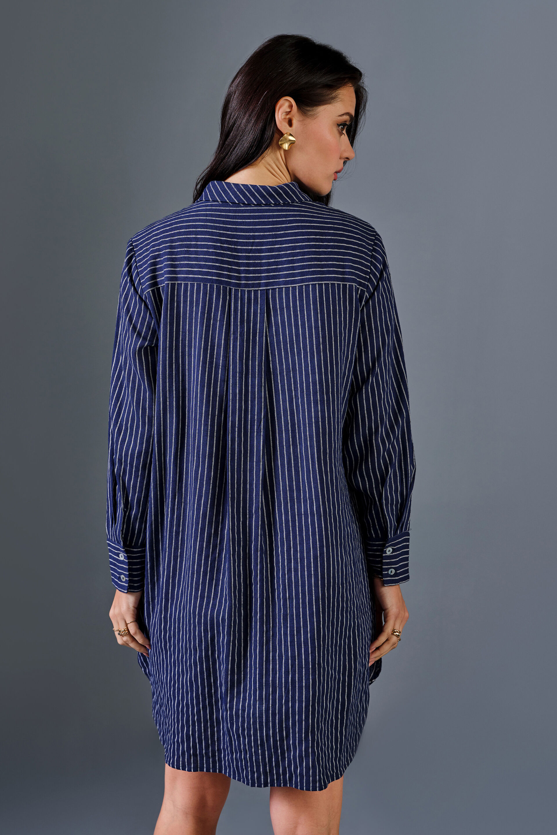 Aristo Linen Blend Dress, Blue, image 5