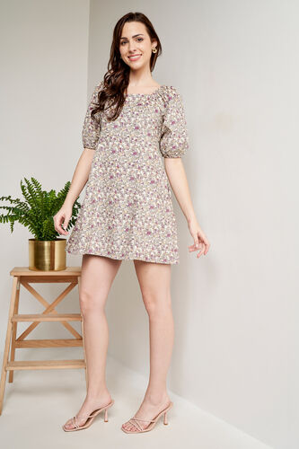 Multi Flared Floral Dress, Multi Color, image 2