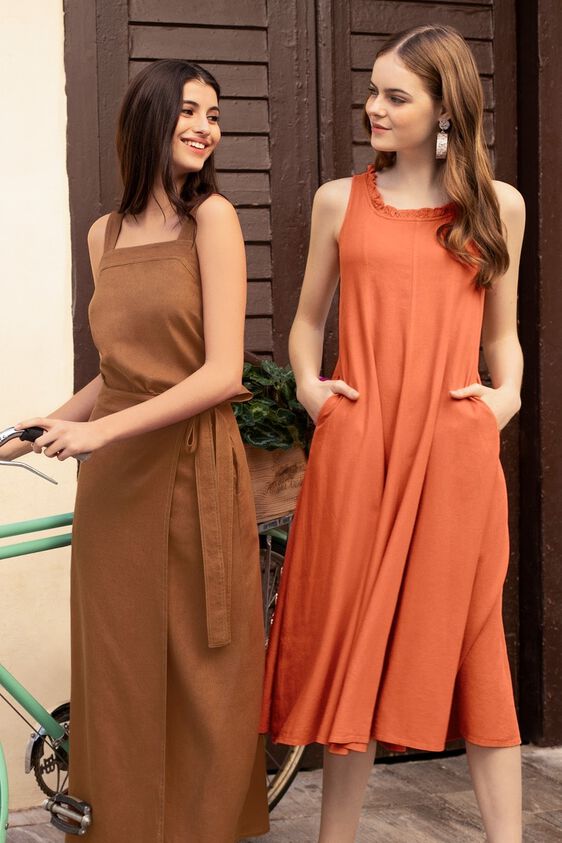1 - Brown Sheath Sleeveless Crop Top, image 2