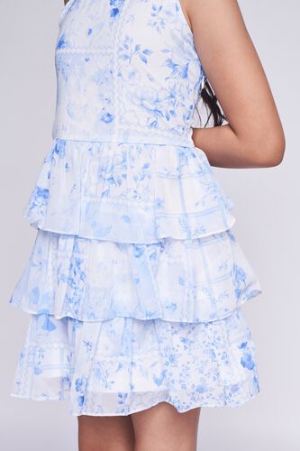9 - Powder Blue Floral Flared Dress, image 9