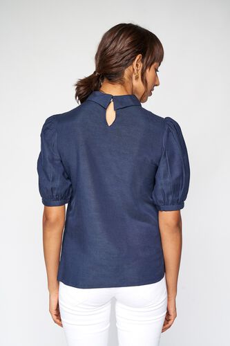 5 - Blue Solid Shirt Style Top, image 5