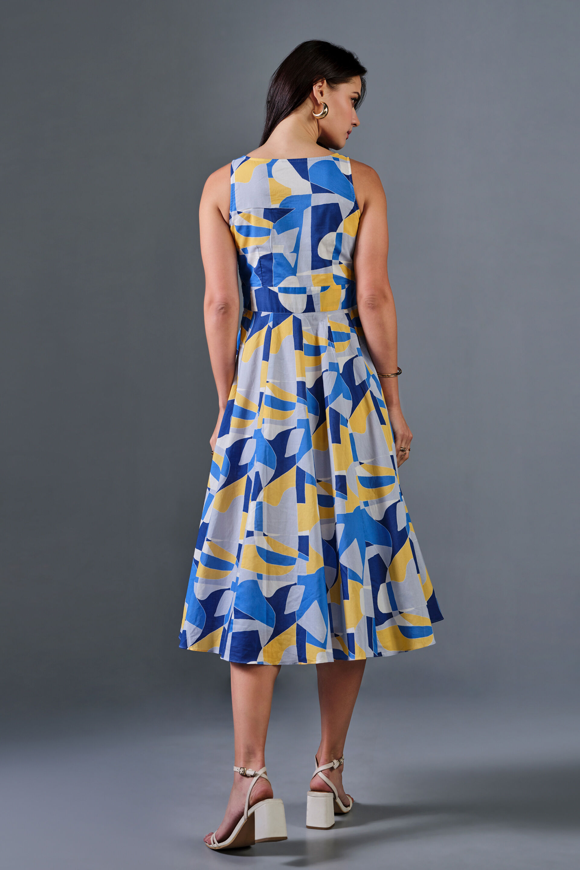 Work of Art Cotton Dress, Blue, image 5