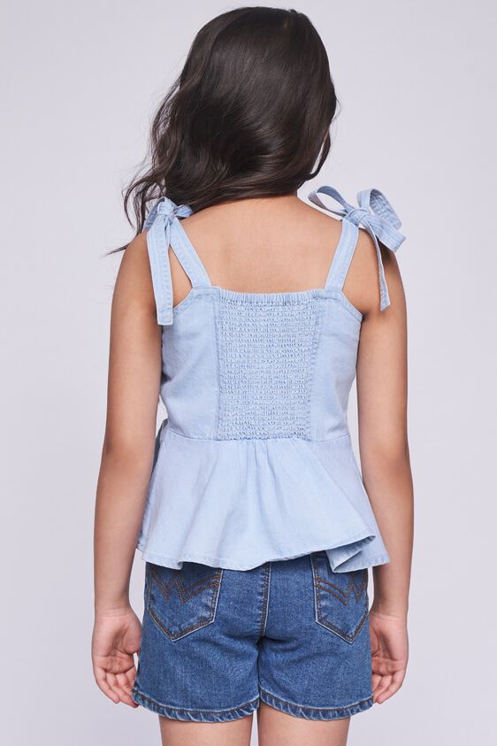 4 - Light Blue Solid Flared Top, image 4