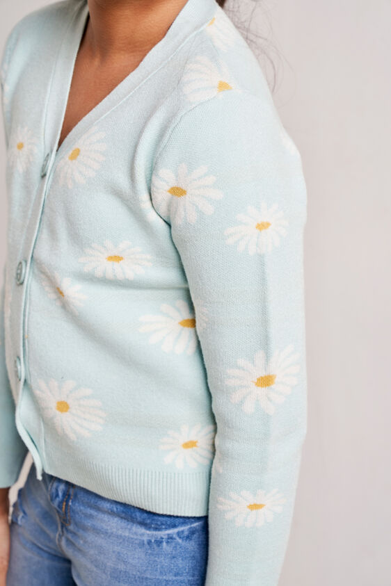 Mint Floral Straight Cardigan, Mint, image 5