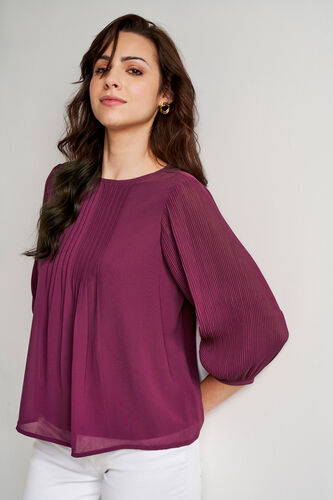 Wine Solid Straight Top, Wine, image 3