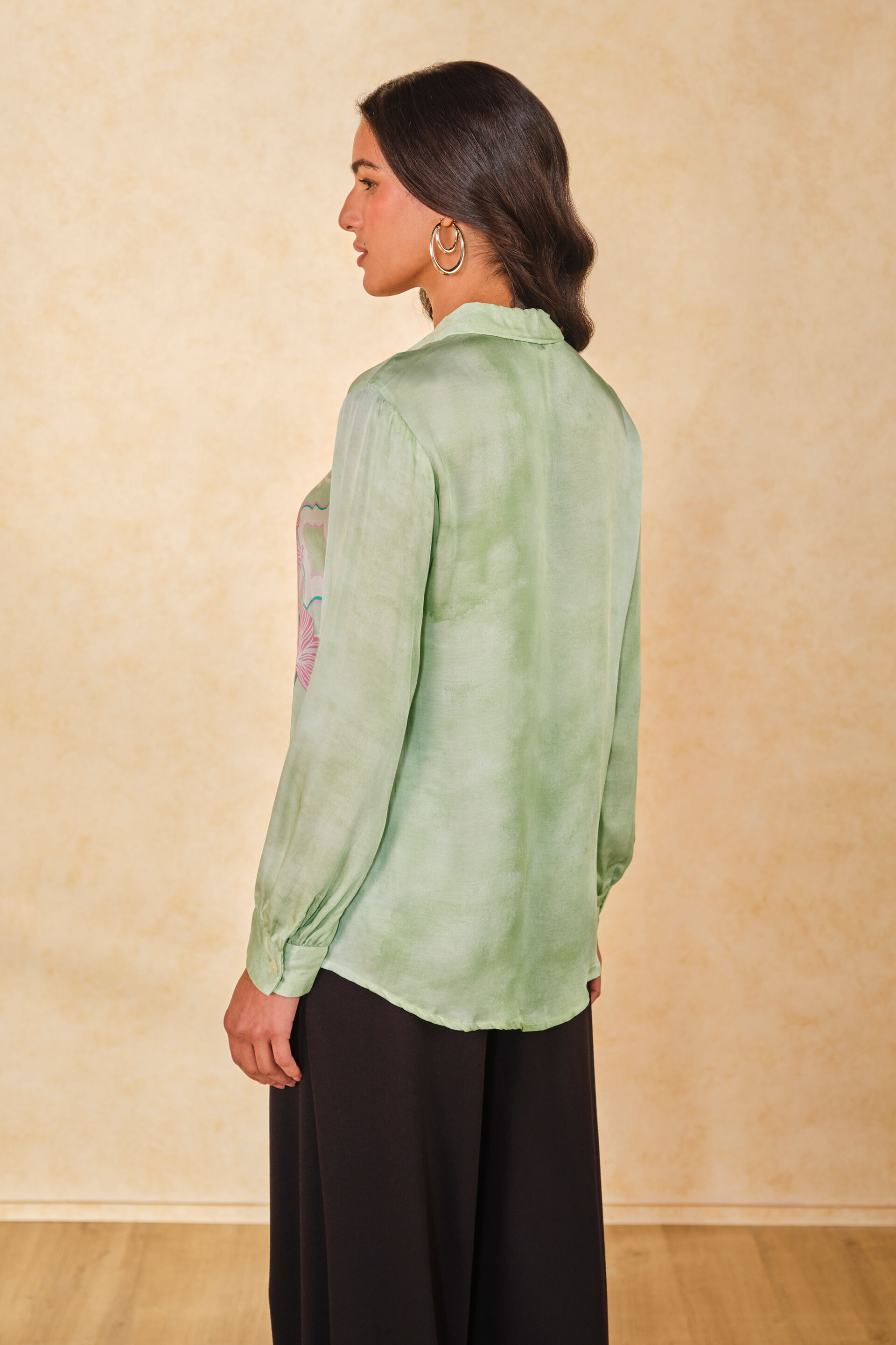 Candyfloss Mint Viscose Collared Top, Mint, image 5