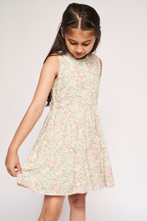 White Floral Flounce Dress, White, image 3