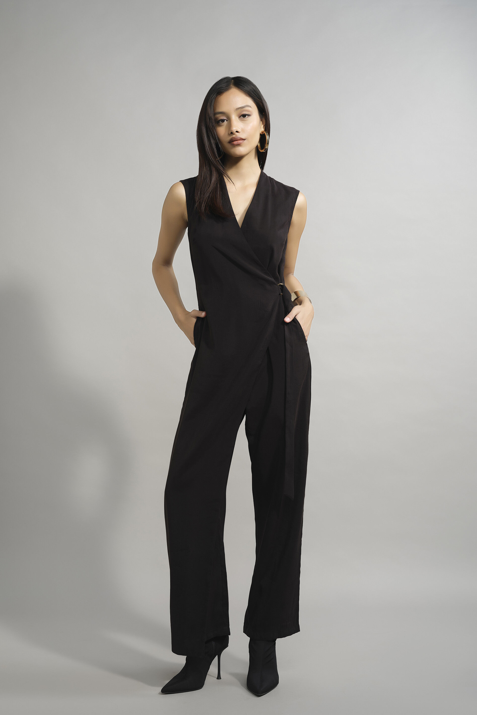 Womens Jumpsuit Ankle Grazer Jumpsuit ATOM LABEL Carbon Jumpsuit