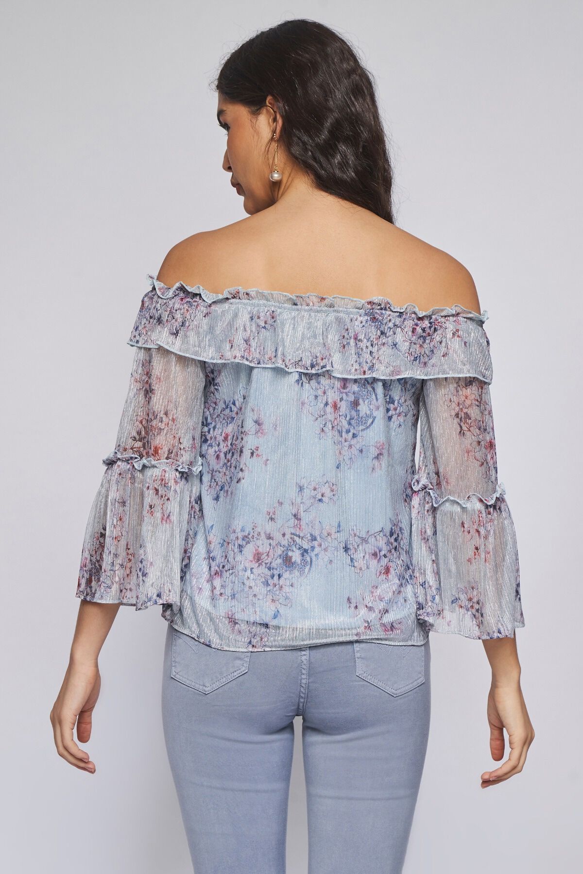 4 - Powder Blue Floral Straight Top, image 4