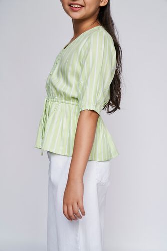 3 - Sage Green Self Design Straight Top, image 3