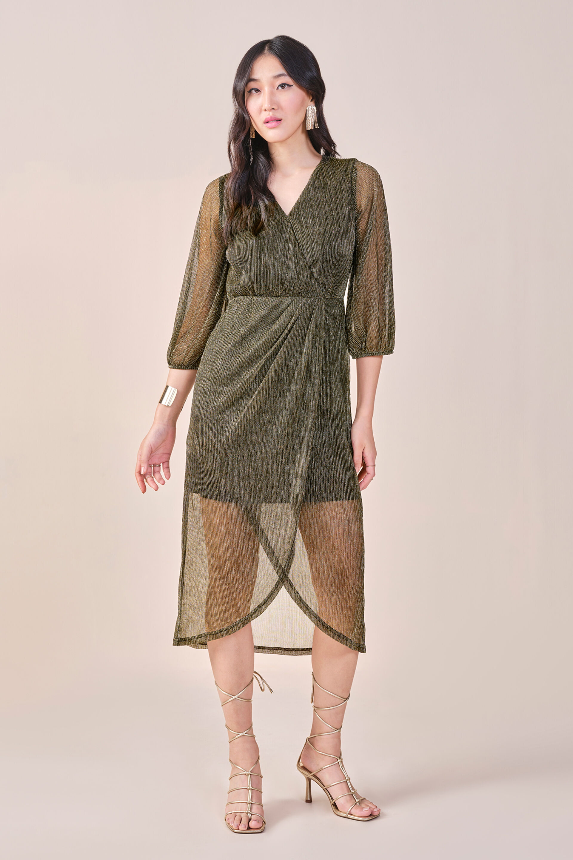 Shine On Dress, Gold, image 4