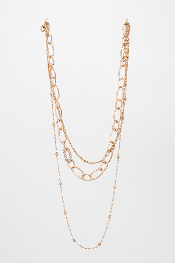 Gold Brass Necklace, , image 1