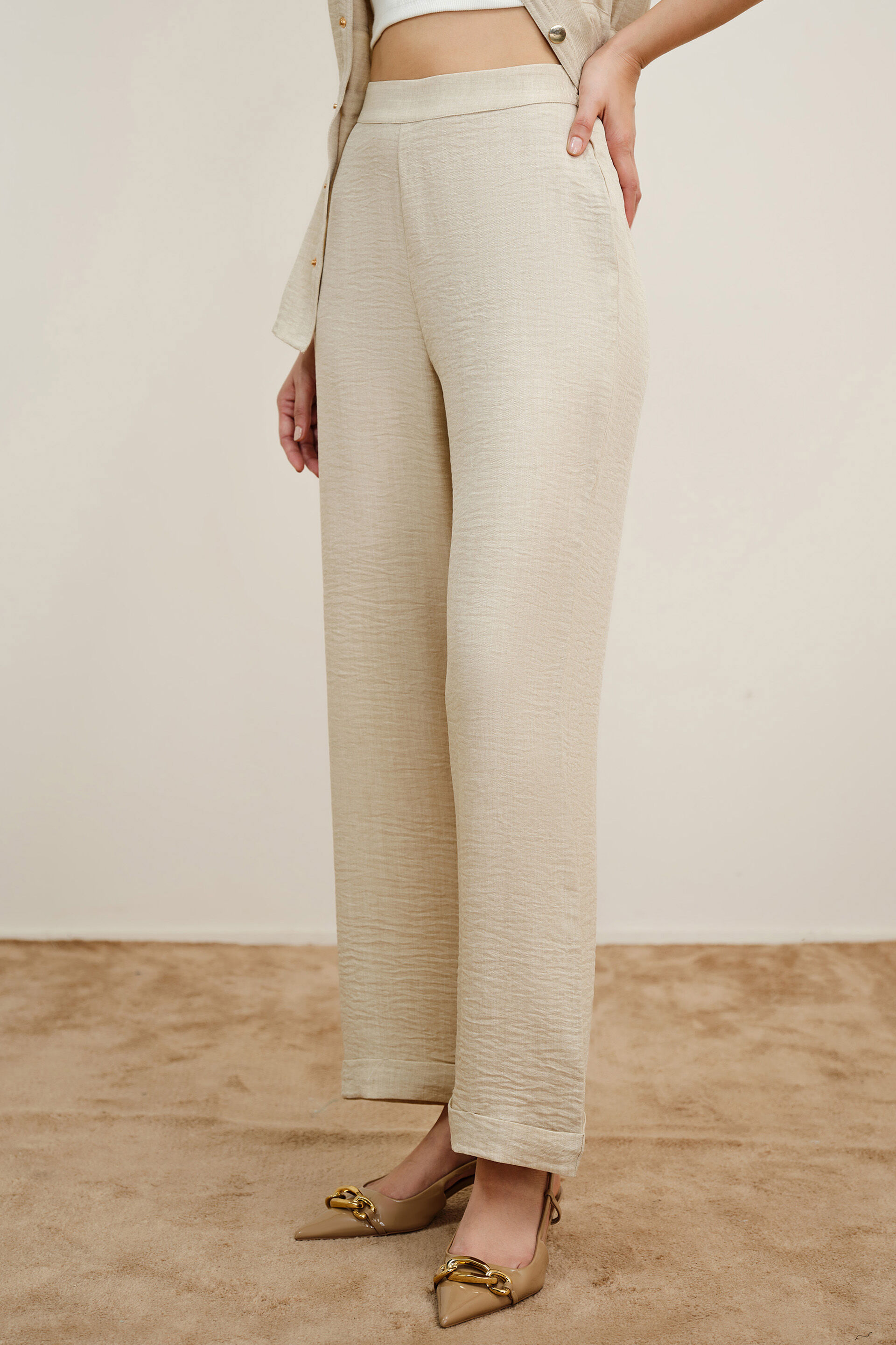 Elin Ecru Pants, Cream, image 2