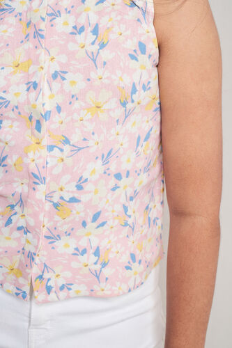 Pink Floral Straight Top, Pink, image 11