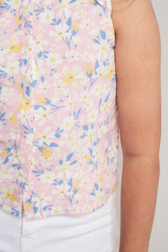 Pink Floral Straight Top, Pink, image 11
