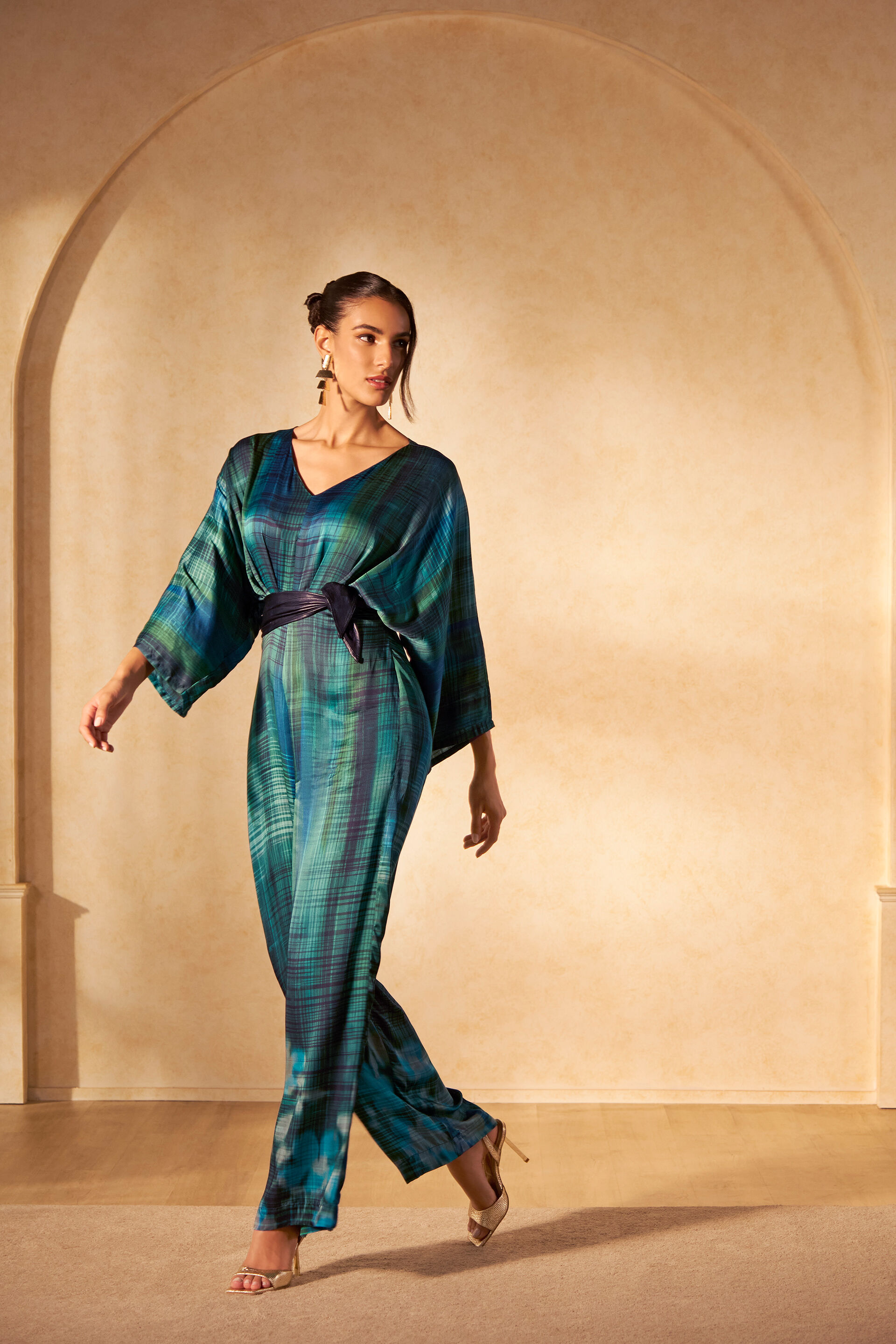 The Meadow Viscose Jumpsuit, Green, image 2