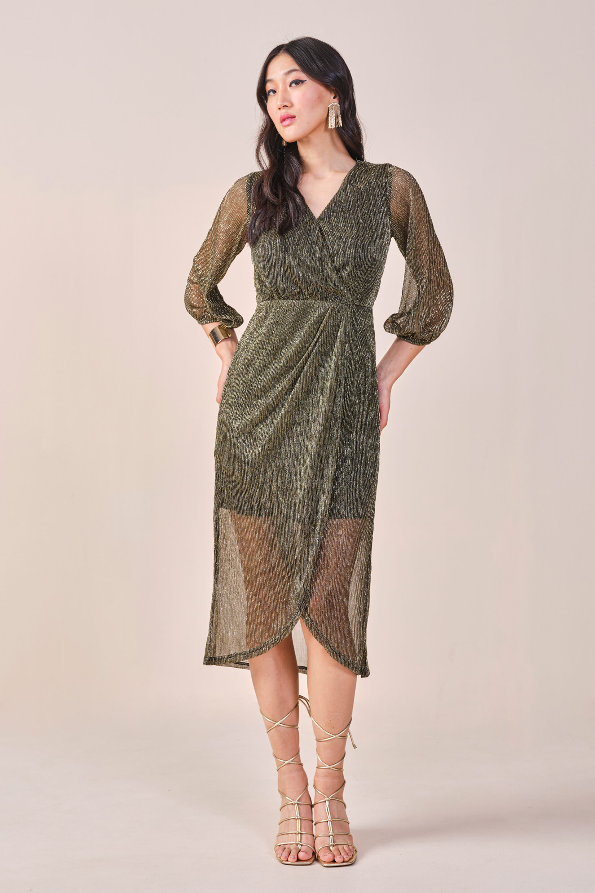 Shine On Dress, Gold, image 2