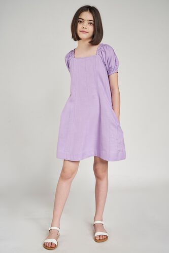 2 - Lilac Self Design Fit And Flare Dress, image 2